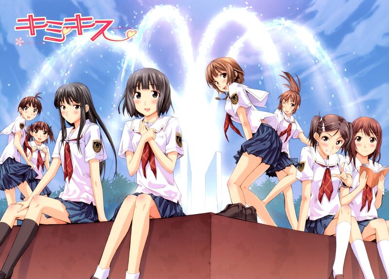 Anime girls in school uniforms