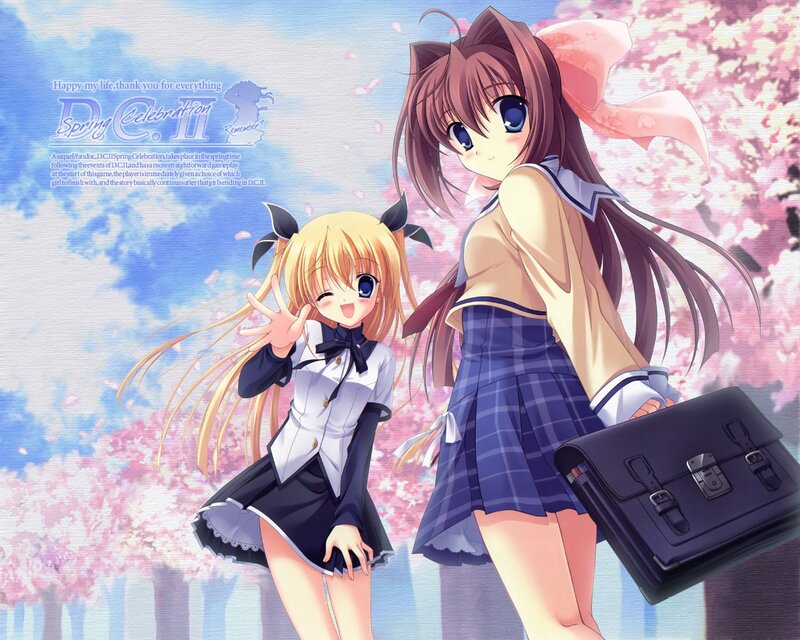 Anime girls in school uniforms