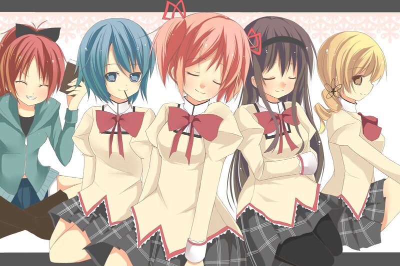 anime girls in school uniforms