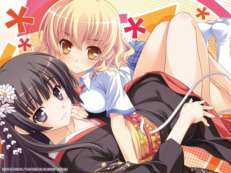 Anime girls in school uniforms