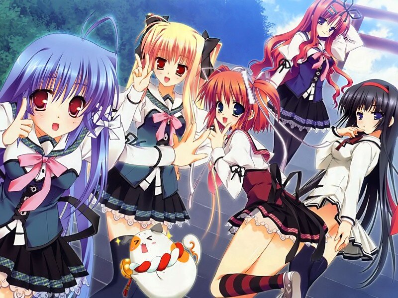 anime girls in school uniforms