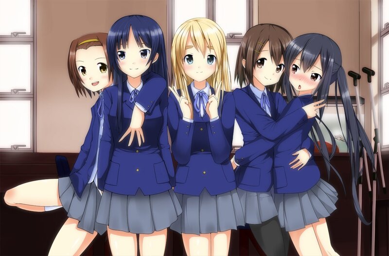 anime girls in school uniforms