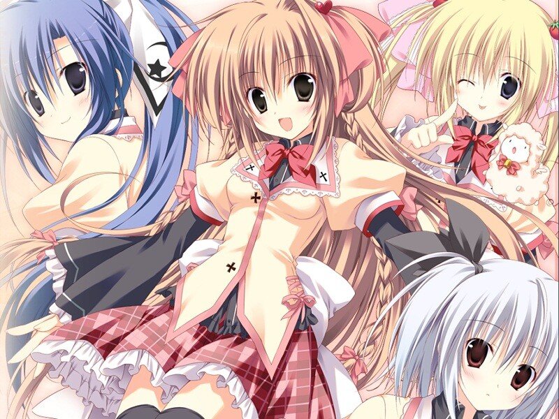 anime girls in school uniforms