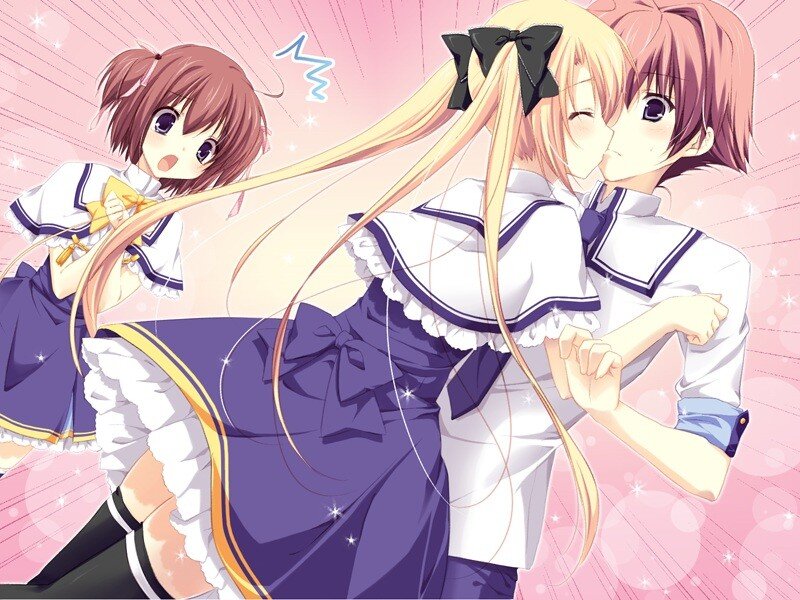 Anime girls in school uniforms