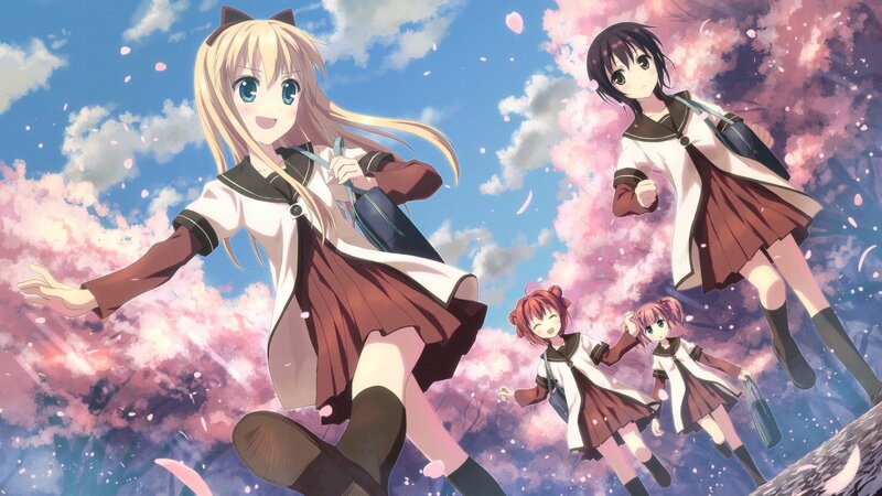 Anime girls in school uniforms