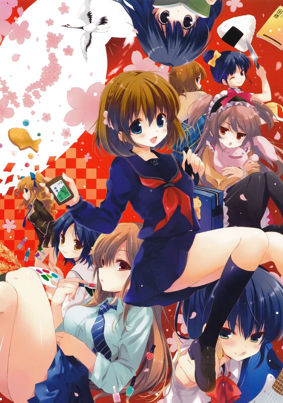 Anime girls in school uniforms