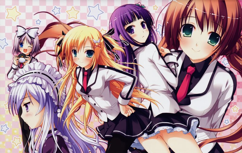 anime girls in school uniforms