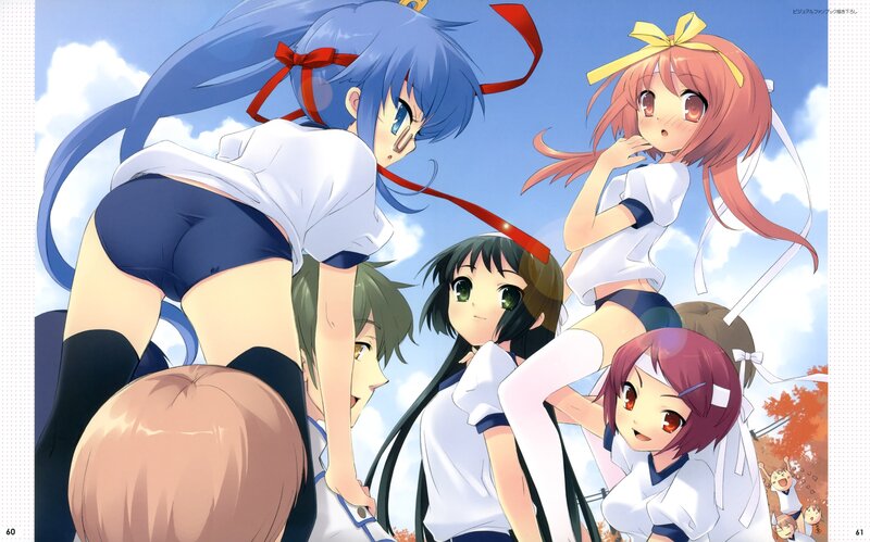 anime girls in school uniforms