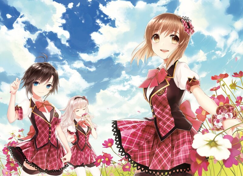 Anime girls in school uniforms