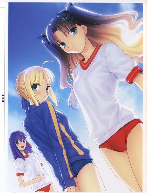 Anime girls in school uniforms