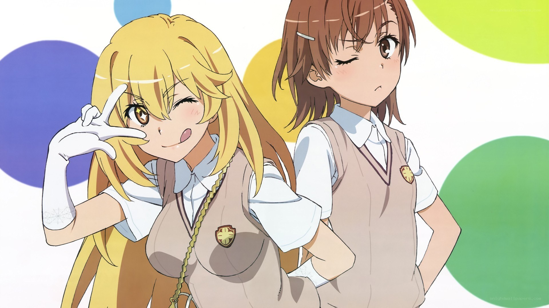 Anime girls in school uniforms
