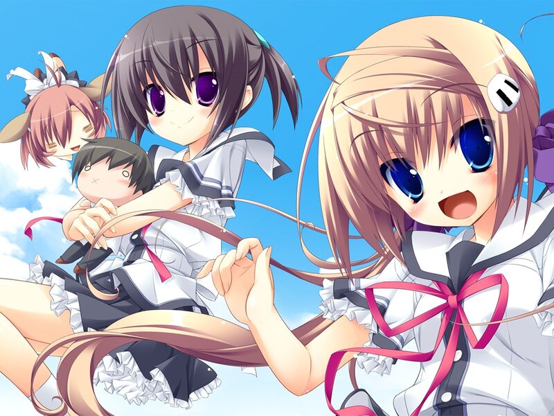 Anime girls in school uniforms