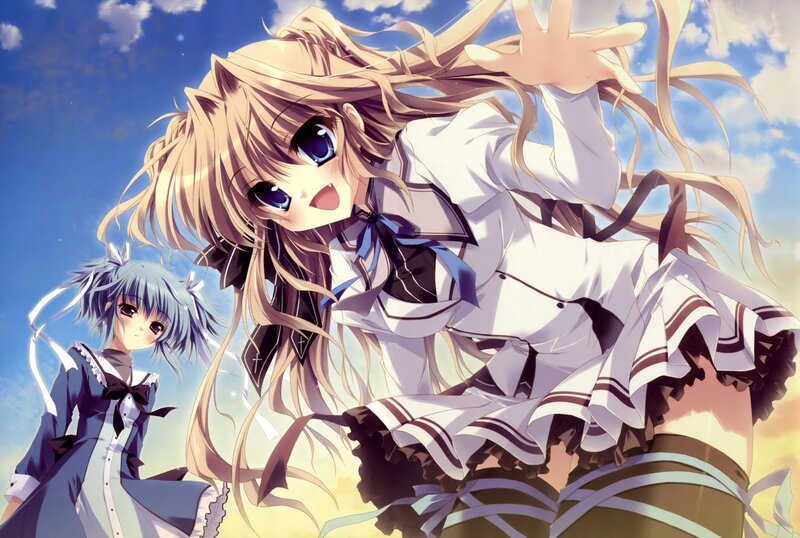 Anime girls in school uniforms
