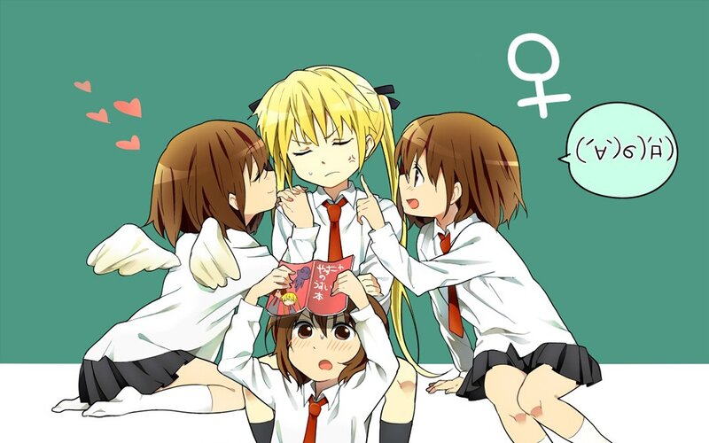 Anime girls in school uniforms