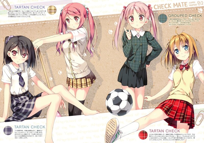 Anime girls in school uniforms