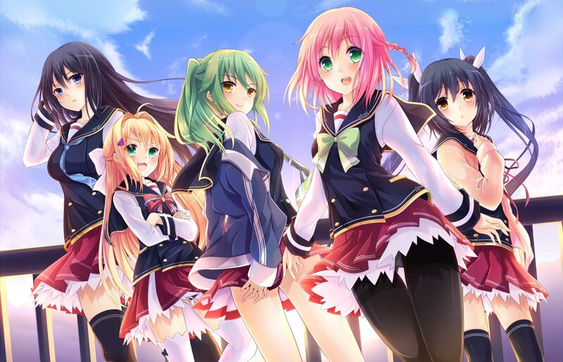 anime girls in school uniforms