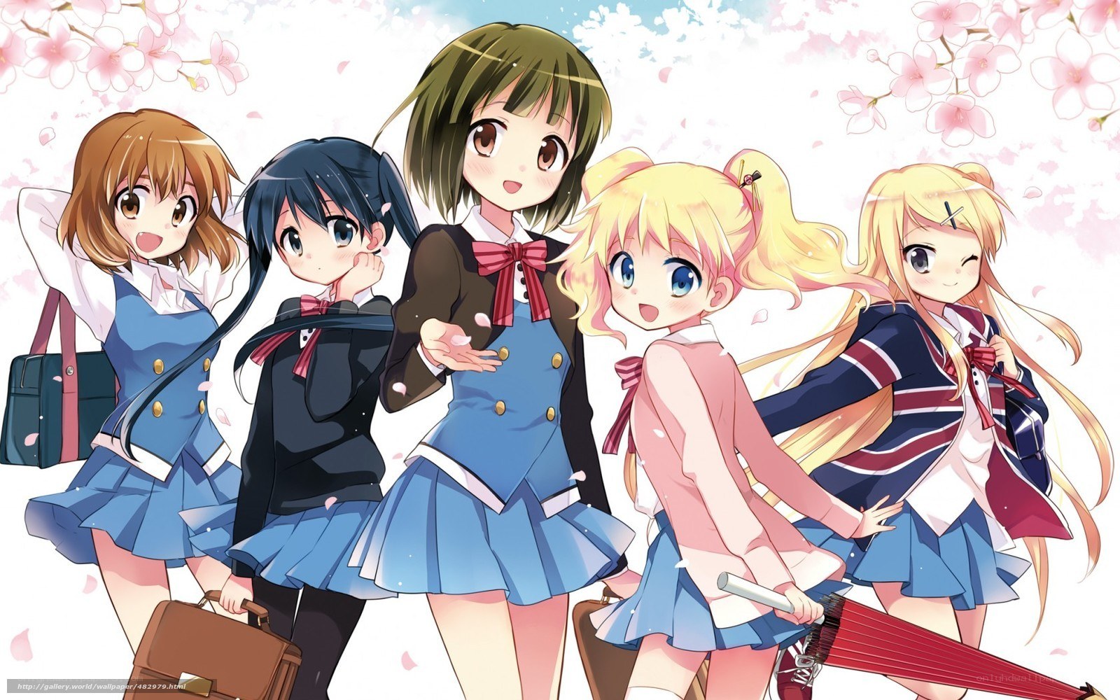 anime girls in school uniforms