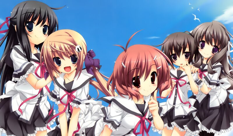 anime girls in school uniforms