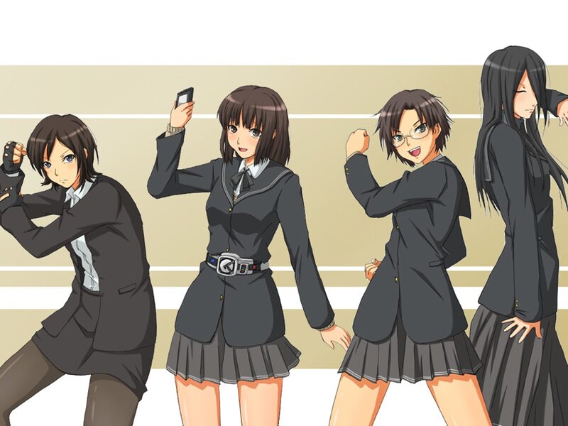 anime girls in school uniforms