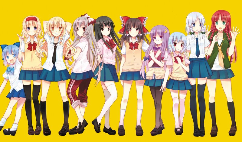 anime girls in school uniforms