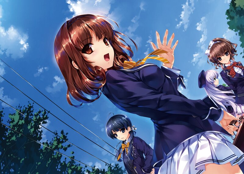 anime girls in school uniforms