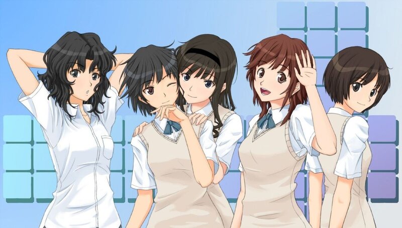 anime girls in school uniforms