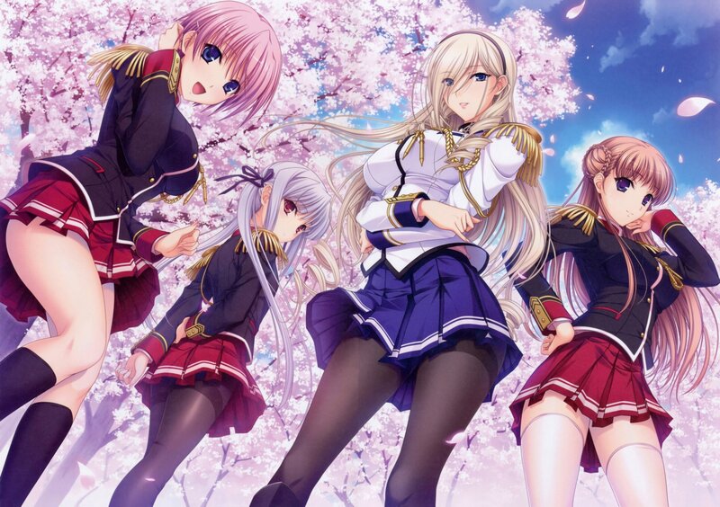 anime girls in school uniforms