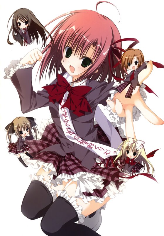 Anime girls in school uniforms