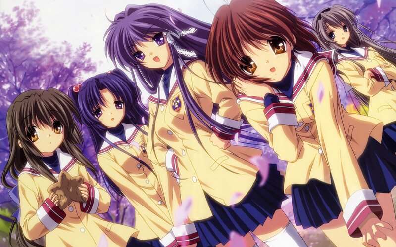 anime girls in school uniforms
