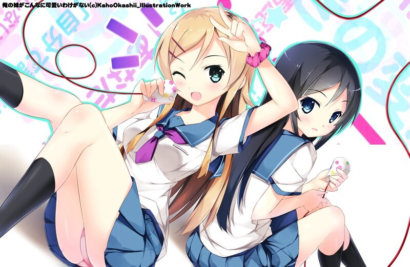 Anime girls in school uniforms