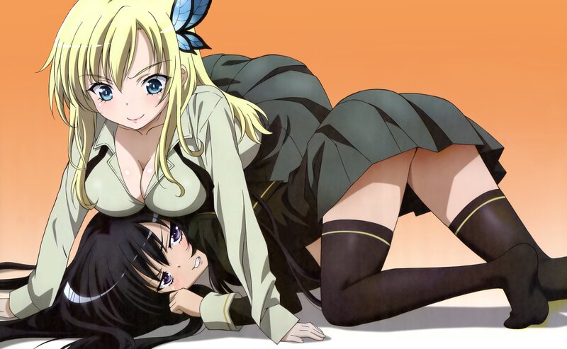 Anime girls in school uniforms
