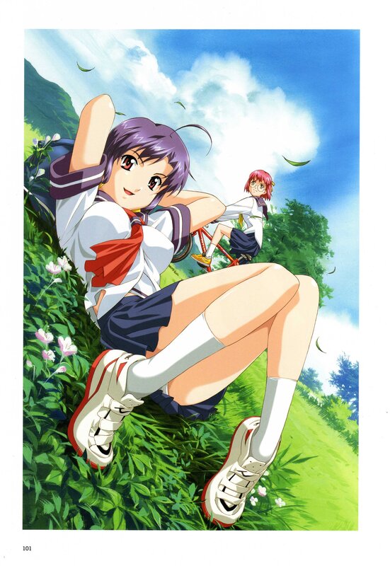 Anime girls in school uniforms