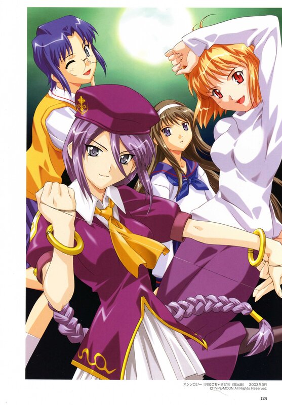 Anime girls in school uniforms