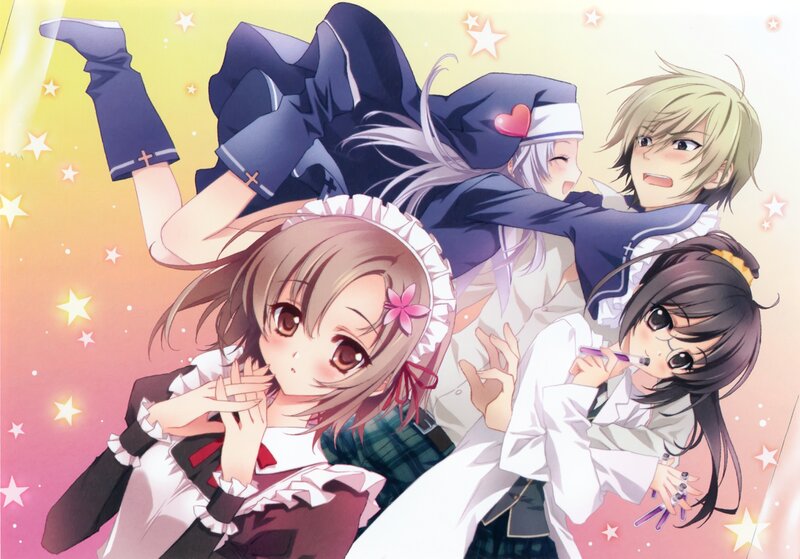 Anime girls in school uniforms