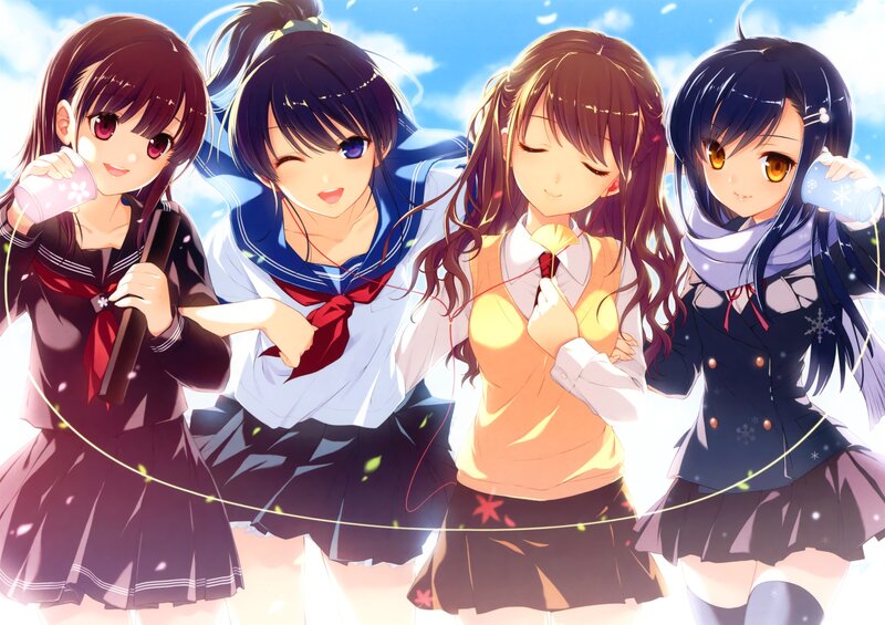 anime girls in school uniforms