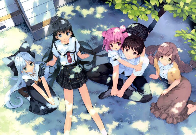 anime girls in school uniforms