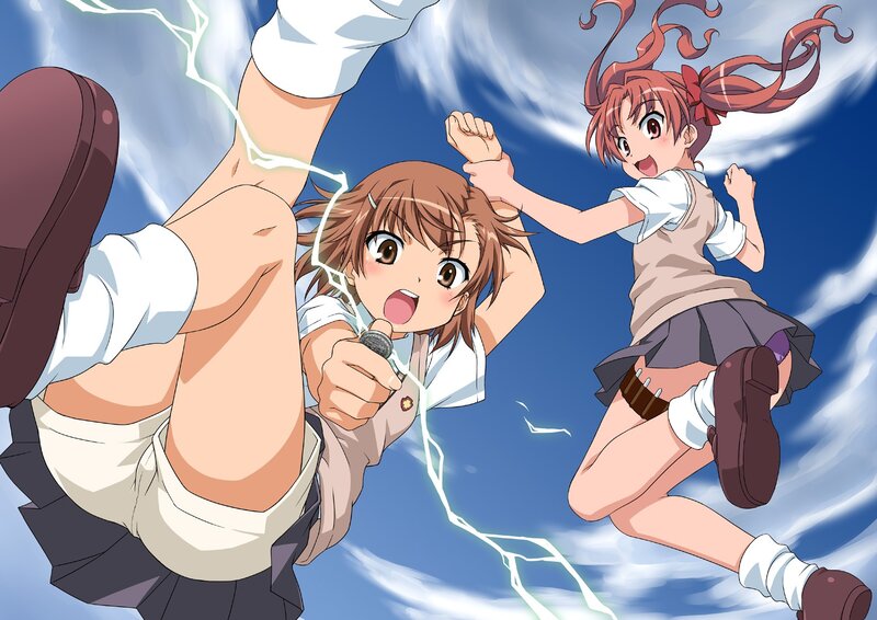Anime girls in school uniforms