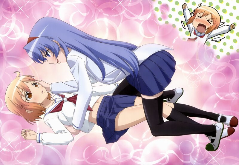 Anime girls in school uniforms