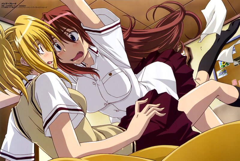 Anime girls in school uniforms