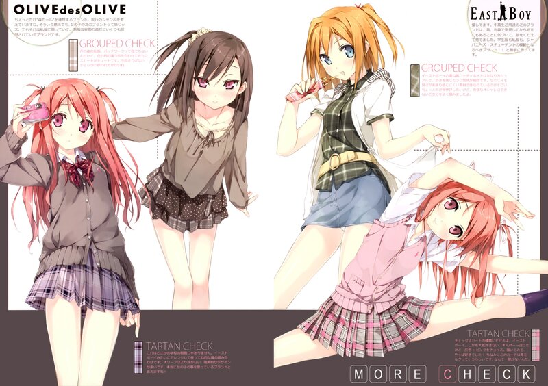 Anime girls in school uniforms
