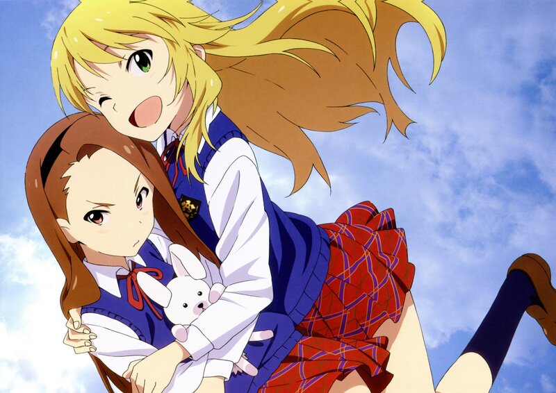 Anime girls in school uniforms