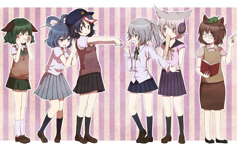 anime girls in school uniforms