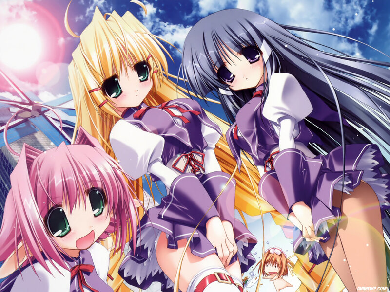 Anime girls in school uniforms