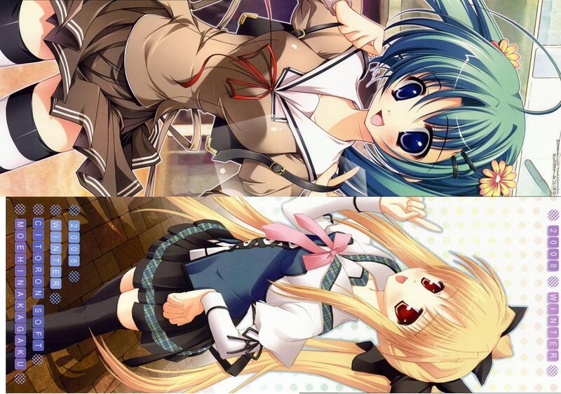 Anime girls in school uniforms