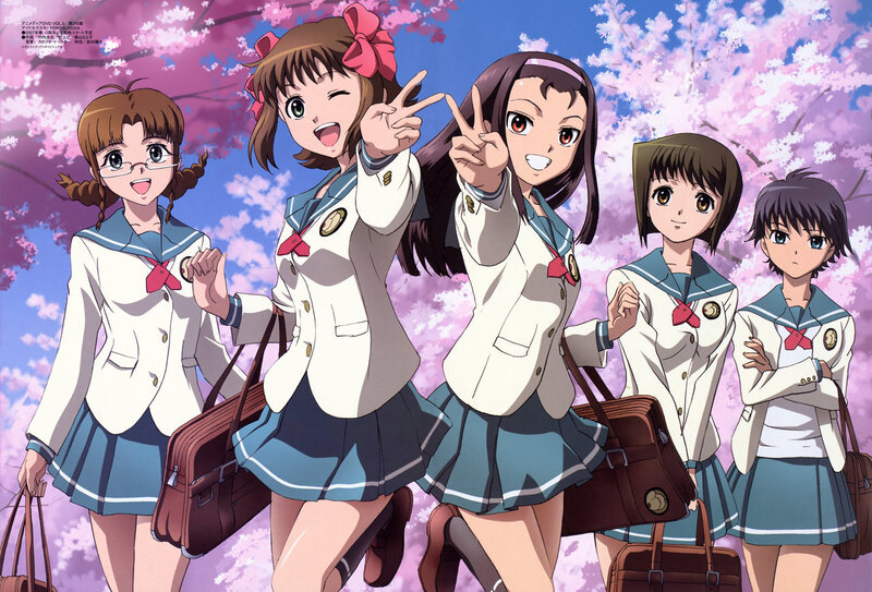 anime girls in school uniforms