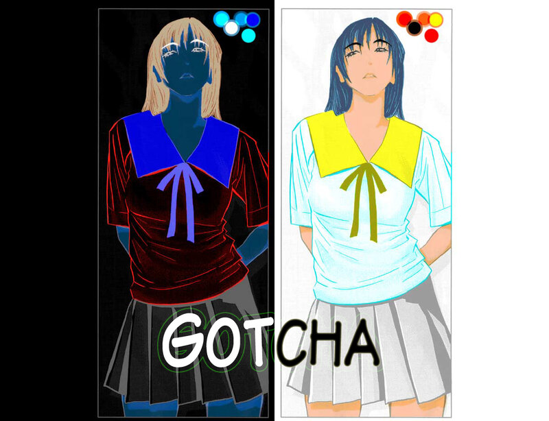 Anime girls in school uniforms