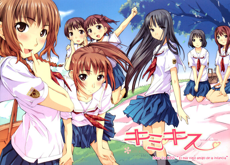 Anime girls in school uniforms