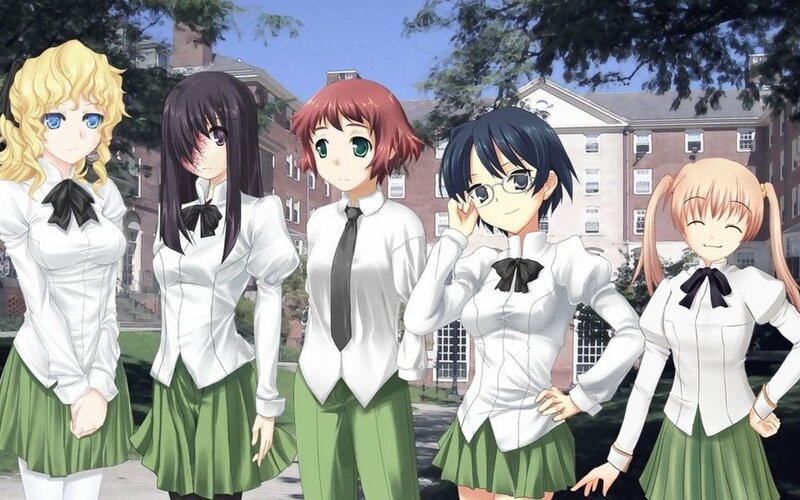 anime girls in school uniforms