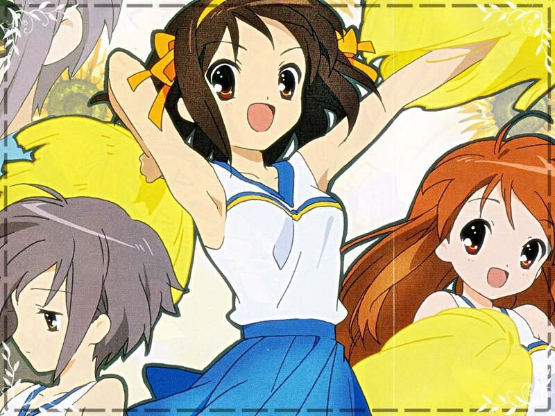 Anime girls in school uniforms