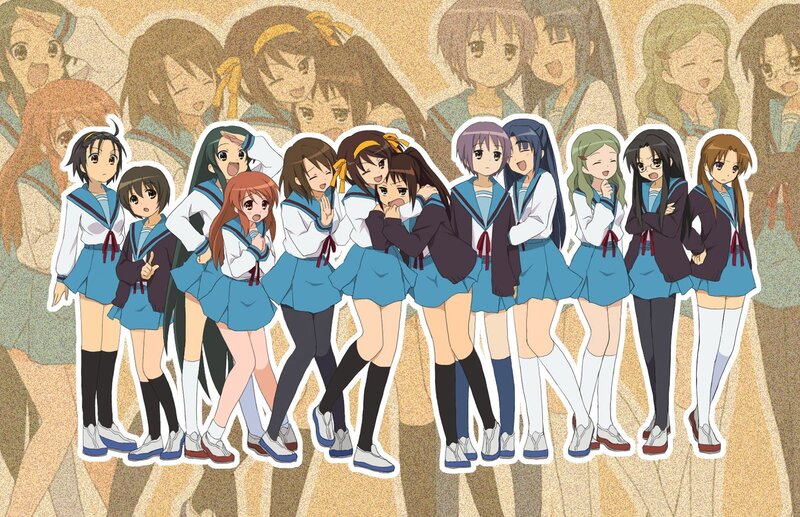 anime girls in school uniforms